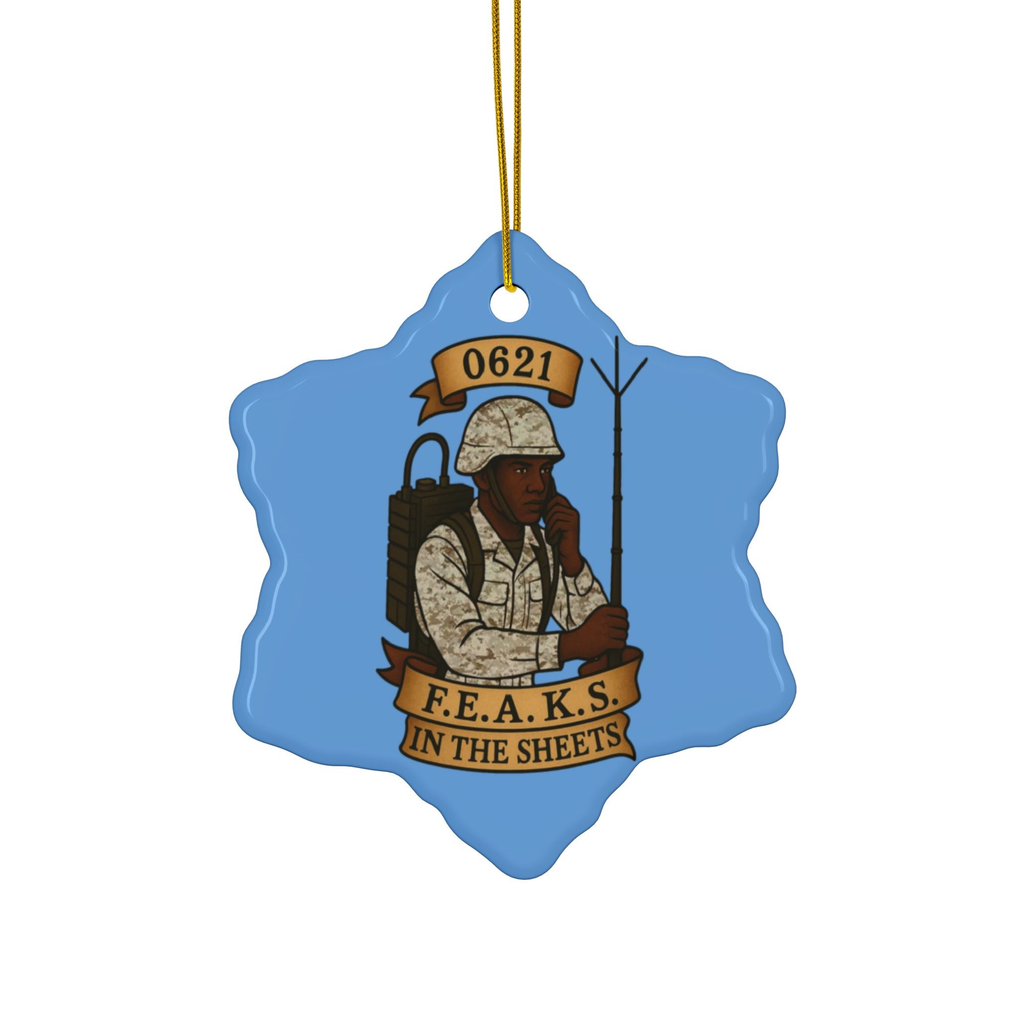 0621 F.E.A.K.S. In The Sheets Ceramic Ornament