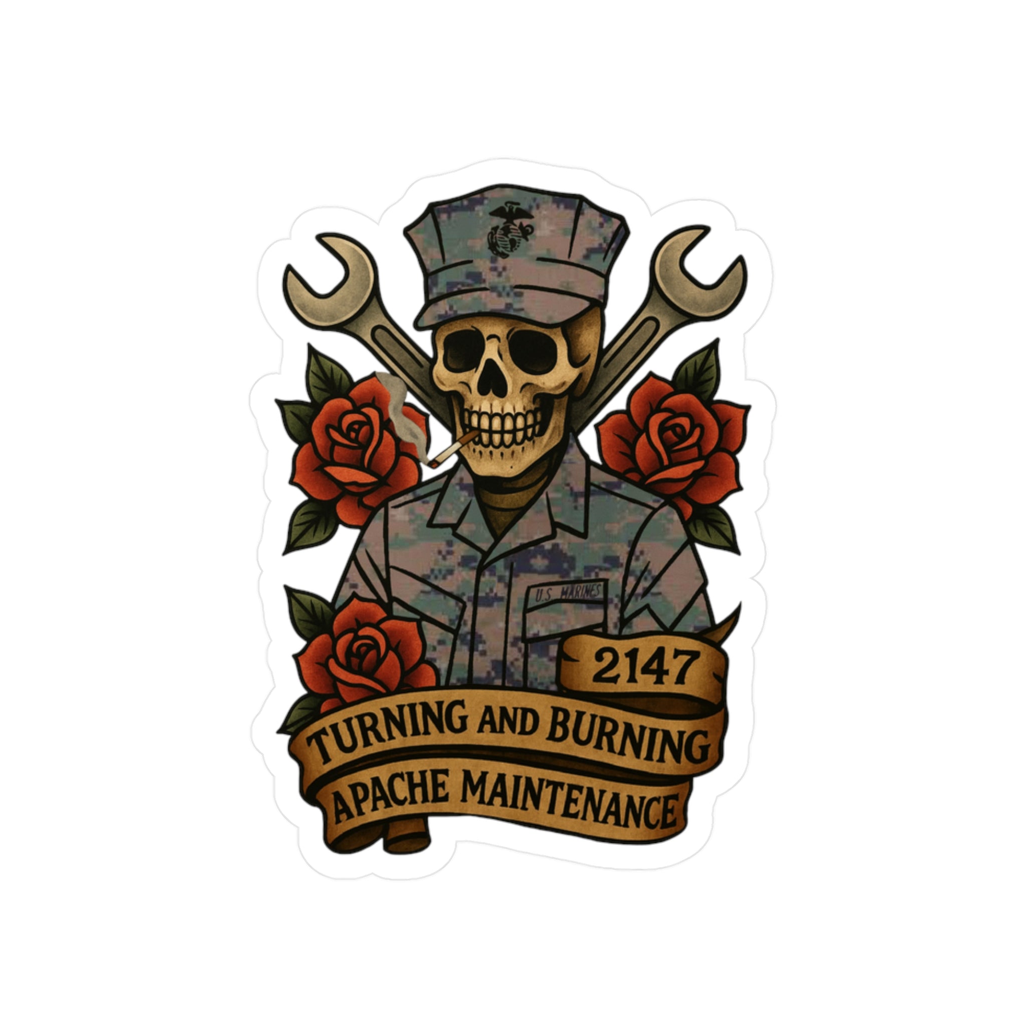 Apache Maintenance Vinyl Decal