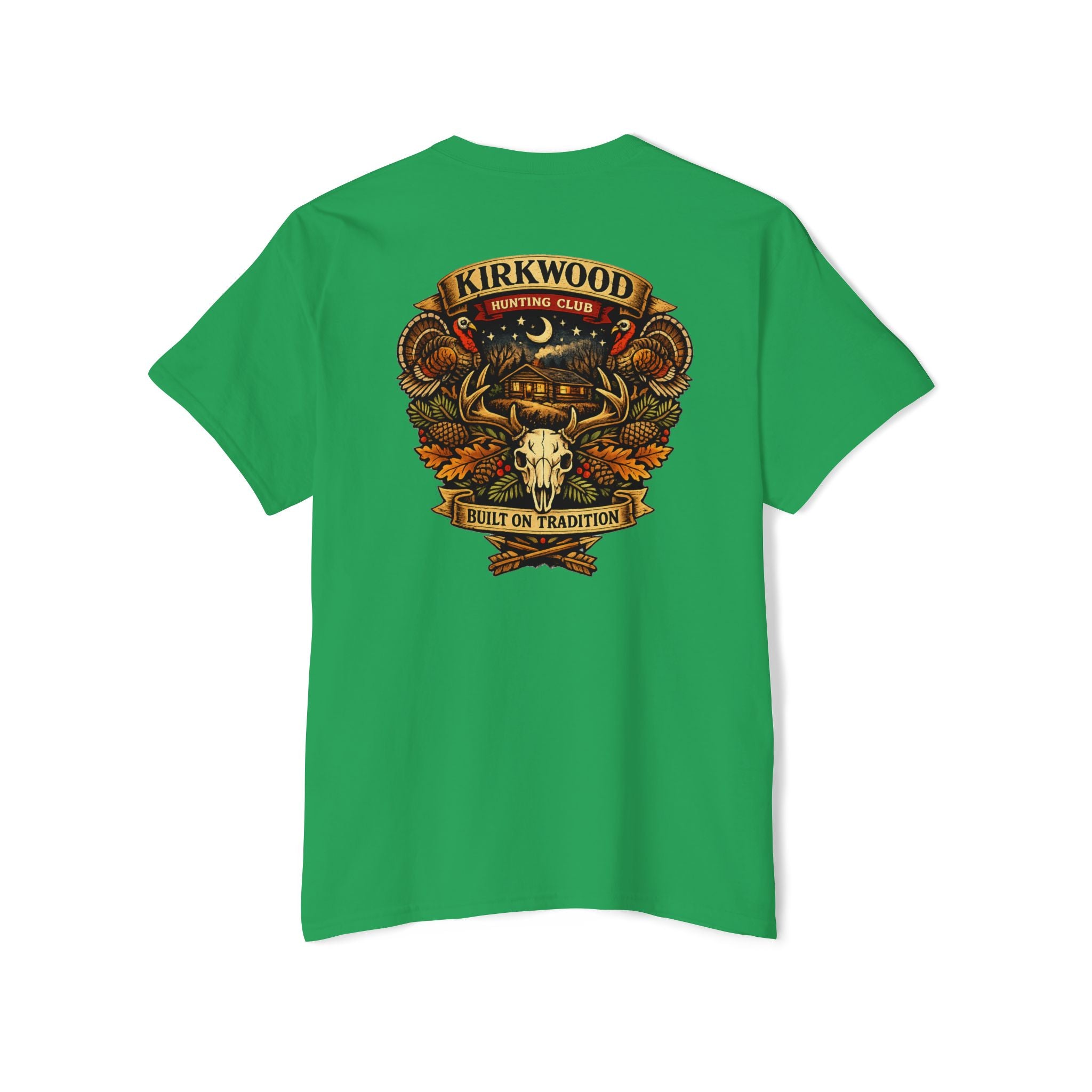 Kirkwood Hunting Club Pocket T‑Shirt — 'Built on Tradition' Graphic