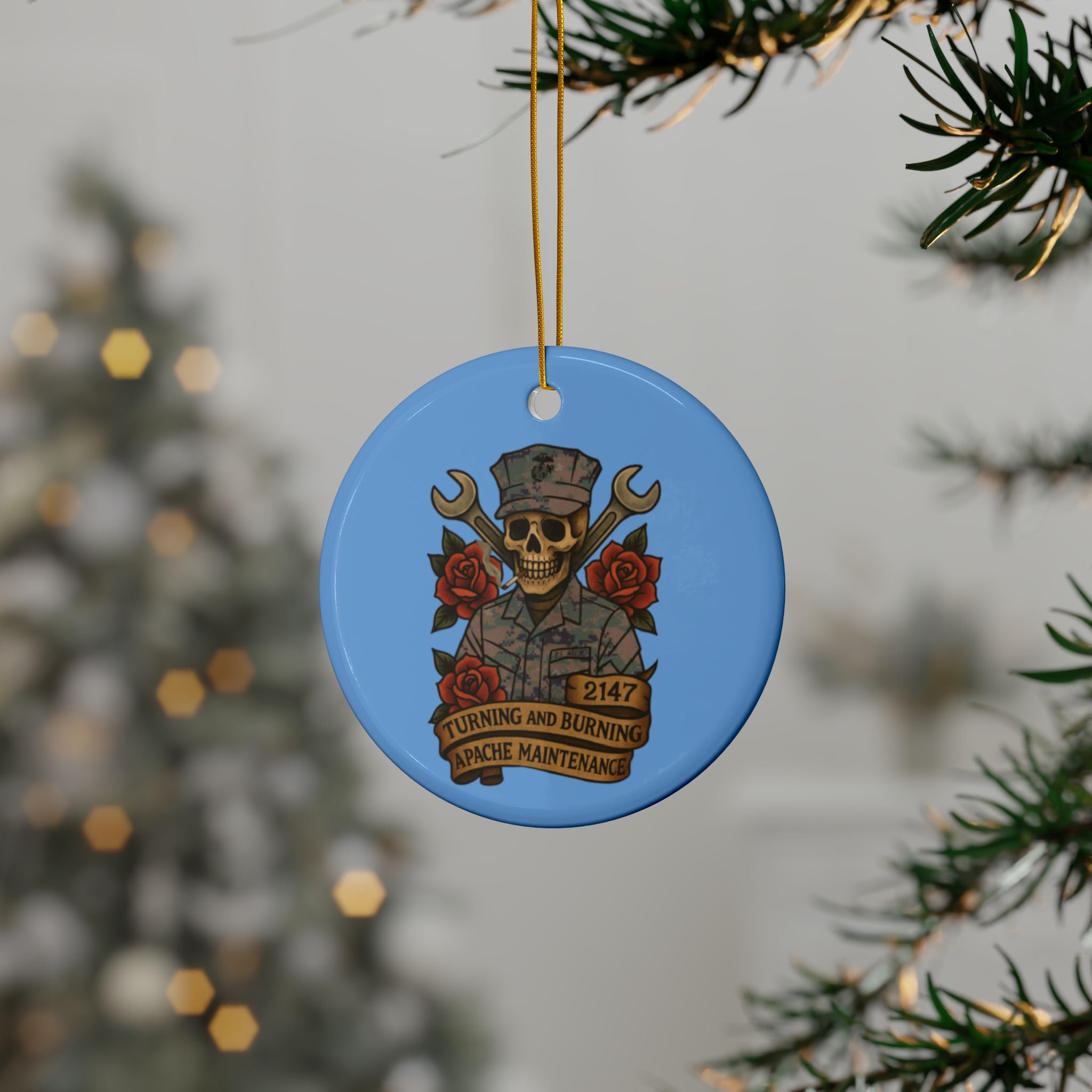 Apache Maintenance Ceramic Ornament