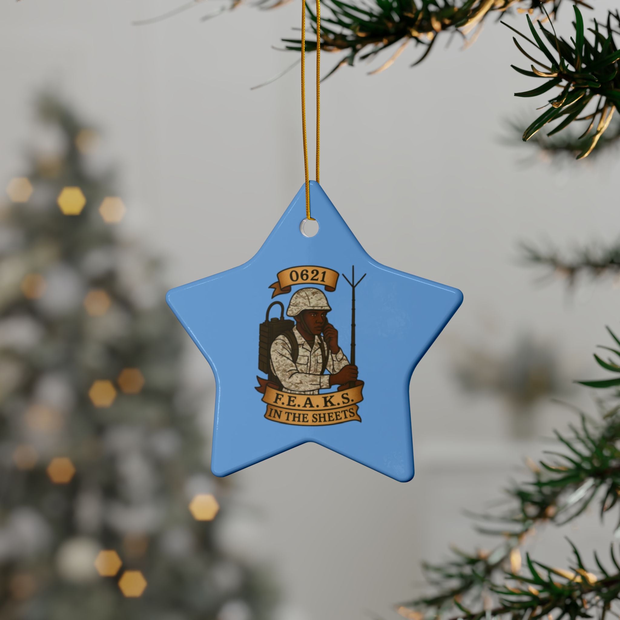 0621 F.E.A.K.S. In The Sheets Ceramic Ornament