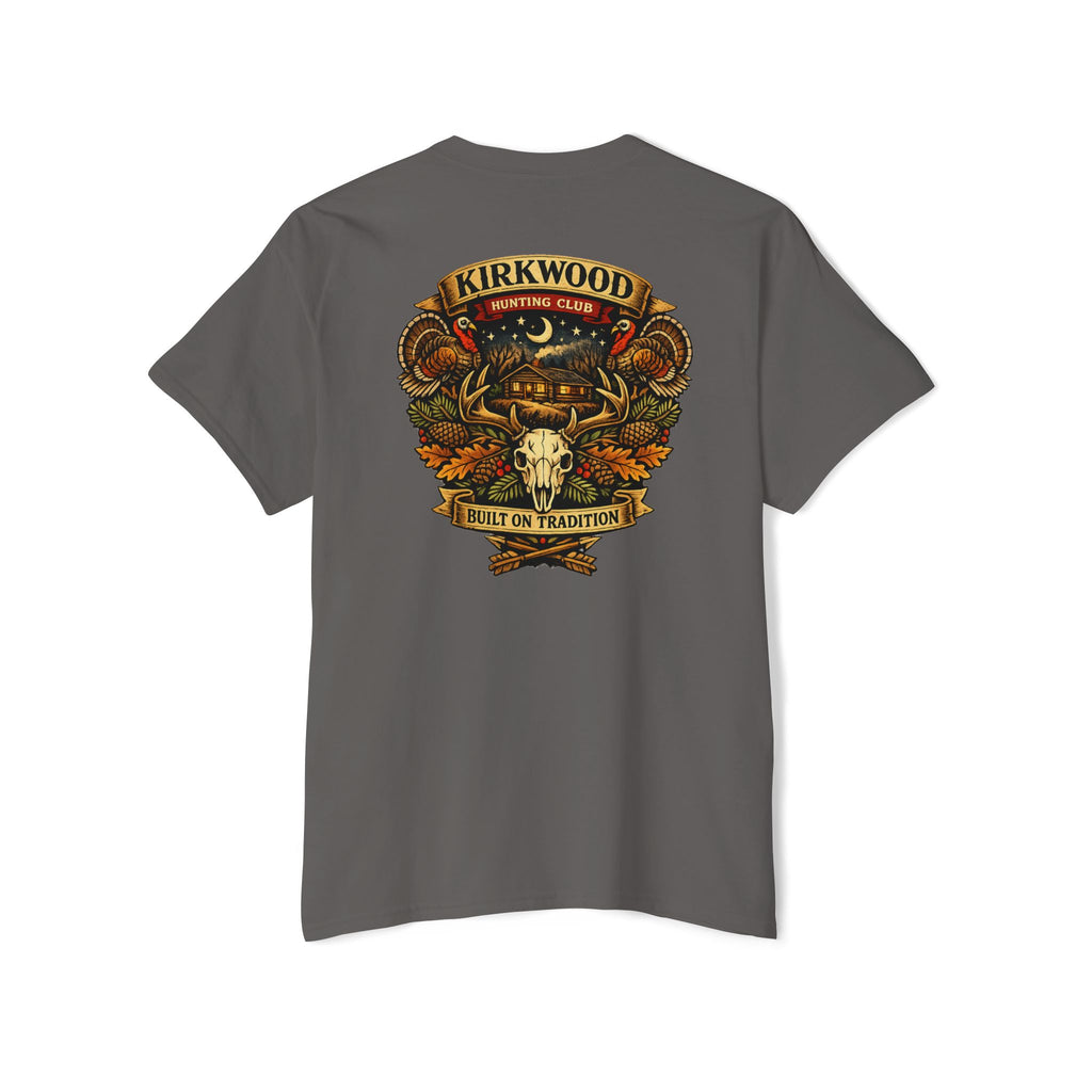 Kirkwood Hunting Club Pocket T‑Shirt — 'Built on Tradition' Graphic
