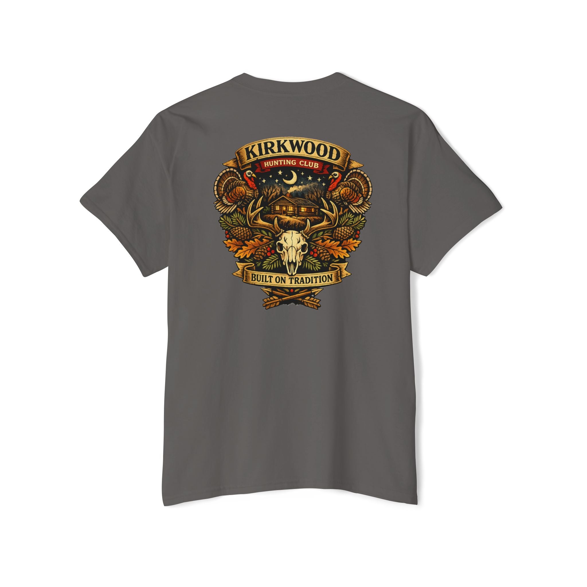 Kirkwood Hunting Club Pocket T‑Shirt — 'Built on Tradition' Graphic