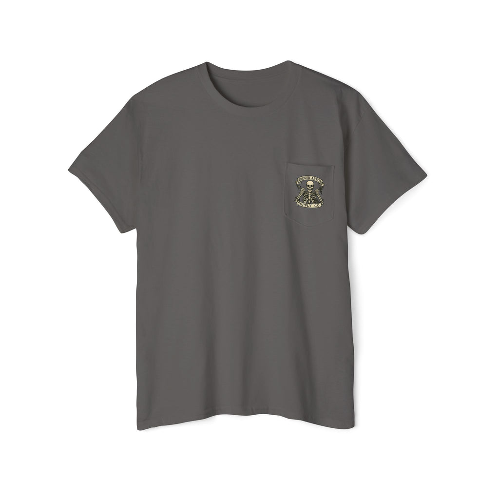 Kirkwood Hunting Club Pocket T‑Shirt — 'Think I’ll Stay Here and Drink'
