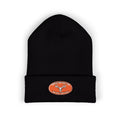 Embroidered Deer Patch Cuffed Beanie — Olive Outdoor Knit Hat