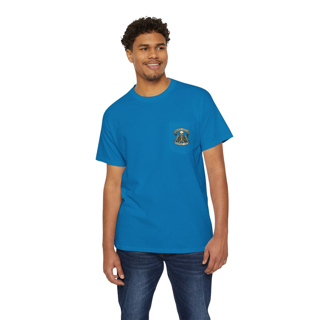 Kirkwood Hunting Club Pocket T‑Shirt — 'Think I’ll Stay Here and Drink'