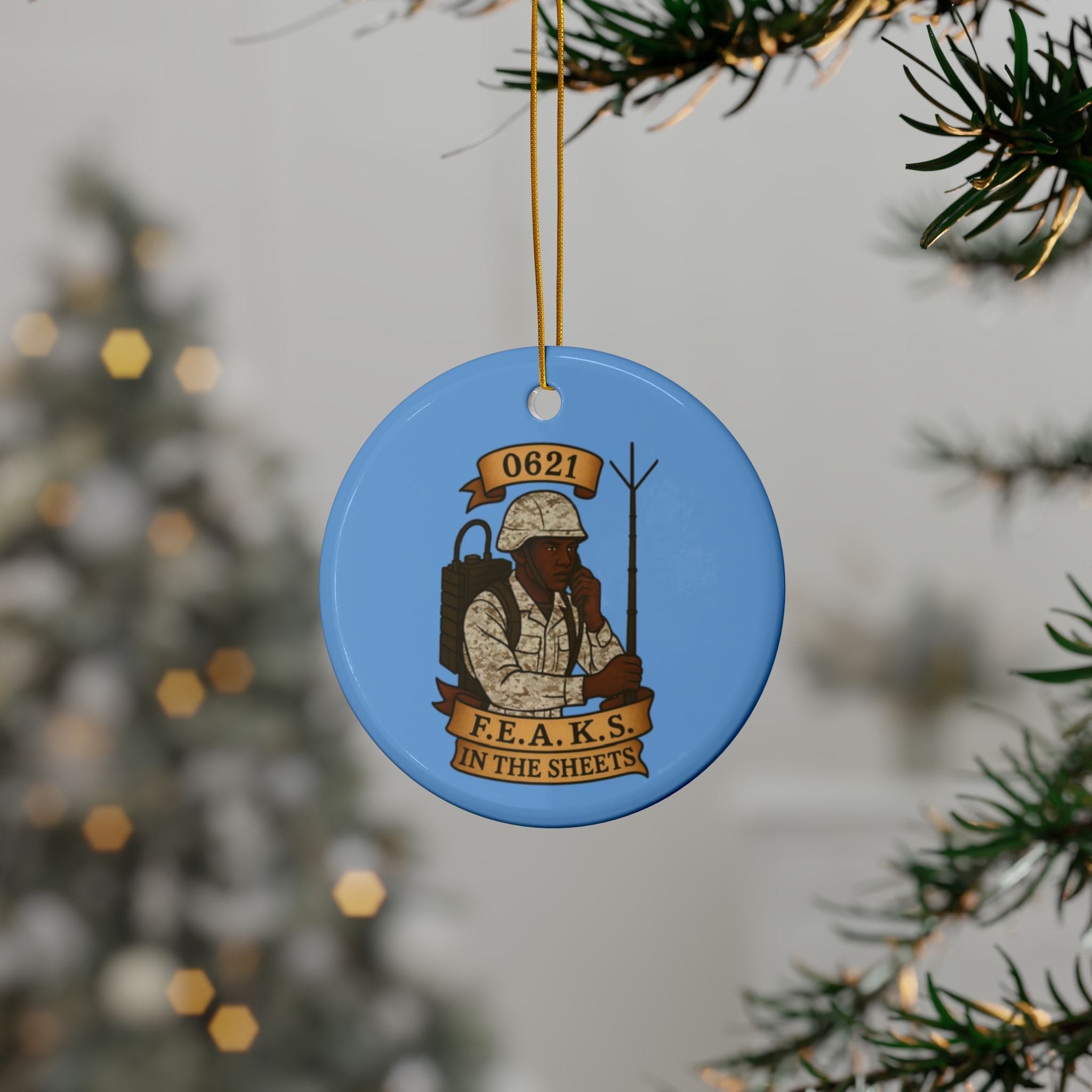 0621 F.E.A.K.S. In The Sheets Ceramic Ornament