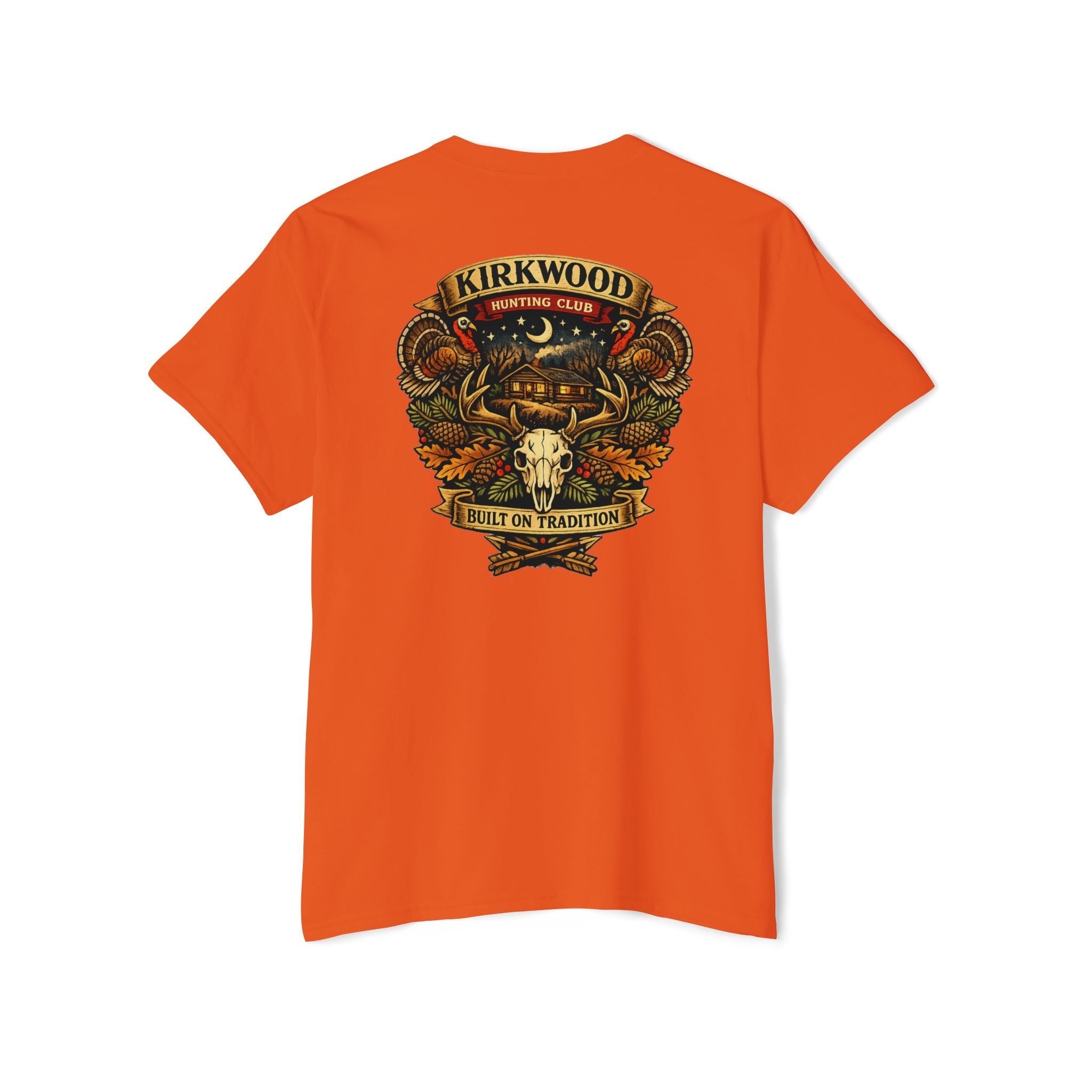 Kirkwood Hunting Club Pocket T‑Shirt — 'Built on Tradition' Graphic